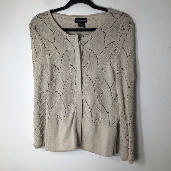 Sutton Studio cardigan sweater medium tan supima cotton - Picture 1 of 8